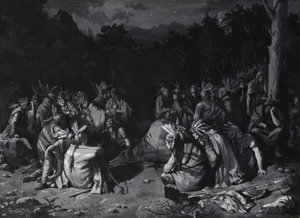 Indiánské shromáždění od Frederic Remington