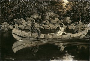 Pádlování zraněného britského důstojníka od Frederic Remington