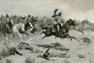 Rushing Red Lodges prošly linií od Frederic Remington