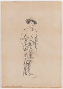 Náčrt texaského rangera pro „How the Law Dostal se do Chaparral" od Frederic Remington