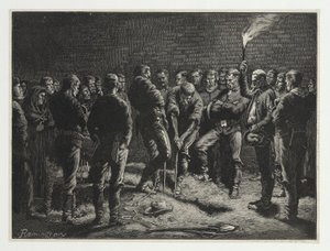 Kampaň Apache - pohřeb mužů z Hatfields, z Harpers Weekly, hospoda. 1886 od Frederic Remington
