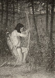 Pak Hiawatha na kolenou povstal a namířil šíp, z Písně o Hiawathovi od Henryho Wadswortha Longfellowa (1807-82), vyd. George G. Harrap und Company Ltd., 1911. od Frederic Remington