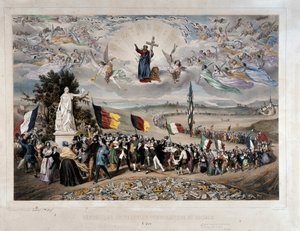 Všeobecná demokratická a sociální republika Procesí evropských národů v Unii a bratrství. Litografie Frederica Sorrieua (1807-verze 1861) 1848 Paříž, muzeum Carnavalet – Všeobecná demokratická a sociální republika