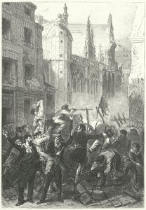 Červnové povstání, revoluce 1848, Paříž (rytina)