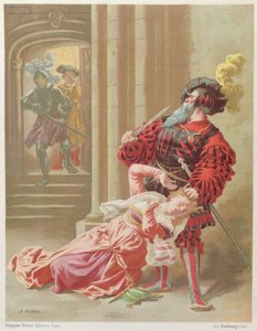 Modrovous se pokouší zabít svou poslední manželku Fatimu, ilustrace z 