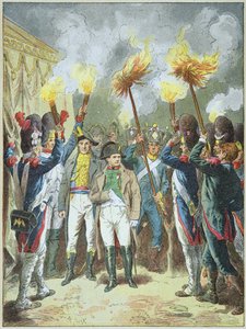 Císař Napoleon I. byl v předvečer bitvy u Slavkova v roce 1805 oslavován svým zavrčením. od Frederic Theodore Lix