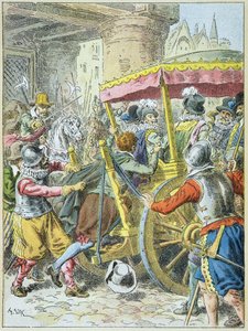 Vražda krále Jindřicha IV Franoisem Ravaillacem v Rue de la Ferronnerie Paris, 14. května od Frederic Theodore Lix