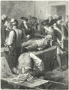Zraněný Maximilien Robespierre ve Výboru pro veřejnou bezpečnost čeká na svou popravu, 1794 od Frederic Theodore Lix
