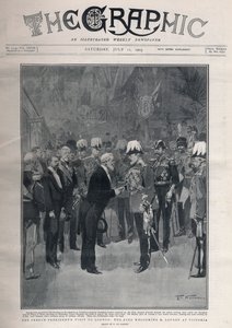 Entente cordiale: návštěva francouzského prezidenta Emile Loubetse v Londýně. Král Edward VII vítá M. Loubeta na nádraží Victoria. od Frederic de Haenen