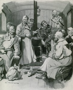 Interiér sibiřského vězeňského vozu od Frederic de Haenen