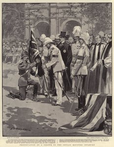 Předání barvy cejlonské jízdní pěchotě od Frederic de Haenen