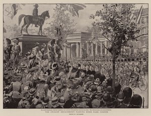 Cyklistický oddíl kolem Hyde Park Corner od Frederic de Haenen