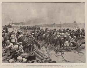Boje na sibiřské hranici, Rusové jdoucí na frontu v Mandžusku od Frederic de Haenen