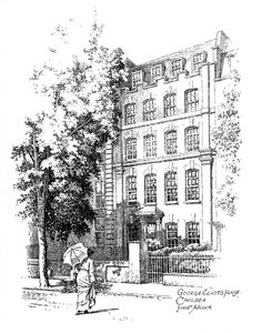 Dům George Eliotse, Chelsea, Londýn, 1912 od Frederick Adcock