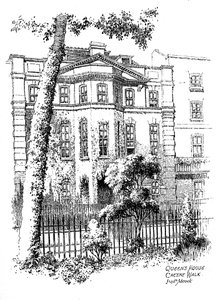 Queens House, Cheyne Walk, Chelsea, Londýn, 1912 od Frederick Adcock