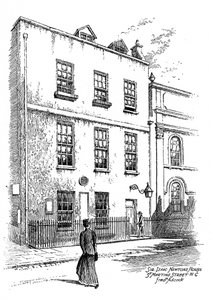 Sir Isaac Newtons House, St Martins Street, Londýn, 1912.