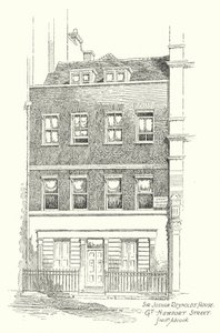 Dům sira Joshuy Reynoldse, Great Newport Street (litografie) od Frederick Adcock