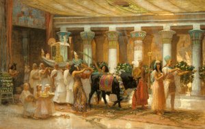 Procesí posvátného býka, Apis, kolem roku 1879 (olej na plátně) od Frederick Arthur Bridgman