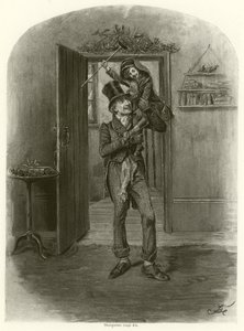 Bob Cratchit a Tiny Tim (hlubotisk) od Frederick Barnard