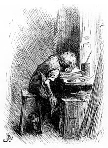 Charles Dickens v Blacking Factory, ilustrace z 