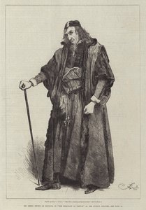 Pan Henry Irving jako Shylock v Kupci benátském v divadle Lyceum od Frederick Barnard