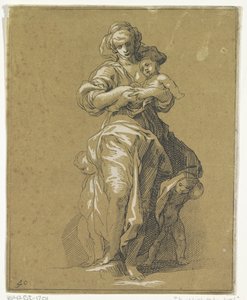 Charita se třemi dětmi od Frederick Bloemaert
