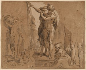 Svatý Jan Křtitel od Frederick Bloemaert after Parmigianino