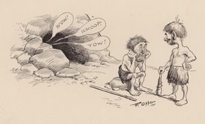 Naši předkové z doby předpotopní od F. Oppera: Číslo čtyřicet čtyři (litografie) od Frederick Burr Opper