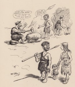Naši předkové z doby předpotopní od F. Oppera: Číslo třináct (litografie) od Frederick Burr Opper