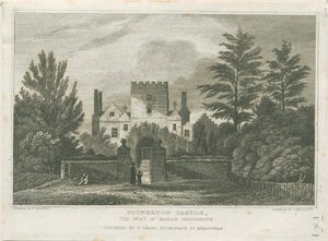 Stourton Castle: rytina, nd [c 1830] od Frederick Calvert