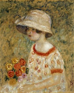 Portrét Frances Kilmerové od Frederick Carl Frieseke