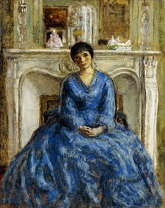 Modré šaty od Frederick Carl Frieseke