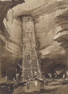 Dobře v Bolonchen, Yucatan (pero, inkoust, tužka a mytí na papíře) od Frederick Catherwood