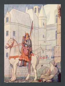 Svatý Martin, 4. století, svátek 11. listopadu (barevná litografie) od Frederick Cayley Robinson