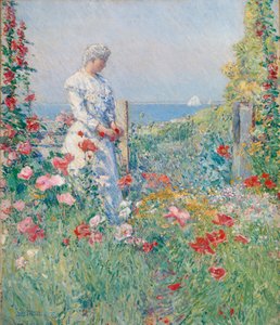 V zahradě Celia Thaxter ve své zahradě, 1892.