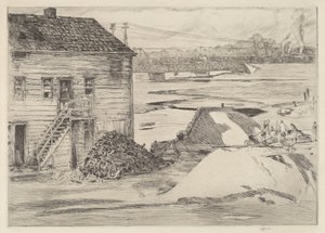 Odliv, most Cos Cob, 1915. od Frederick Childe Hassam