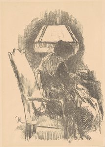 Paní Hassam Knitting velká, 1918. od Frederick Childe Hassam