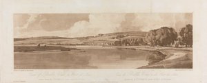 Pohled na Belle Vue a Pont de Seve převzatý z terasy poblíž Pont de St. Cloud 1802; Plate 13 Views in Paris, the Emanuel Volume Trasing of the plate B1981.25.2622