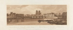 Pohled na Pont de la Tournelle a Notre Dame, převzatý z Arsenalu 1802