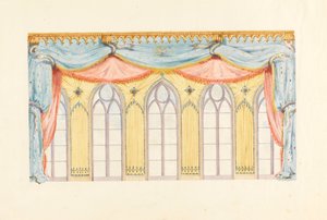 Kresba, výzdoba oken, pravděpodobně pro východní stěnu hudebního sálu, Royal Pavilion, Brighton, 1820 od Frederick Crace