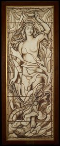Oheň, ze série The Four Elements, kolem 1888-89 (pero a inkoust s přemývanou tužkou na papíře) od Frederick G. Smith