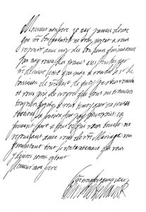 Dopis Henrietty Marie, královny Karla I., 17. století 1865.
