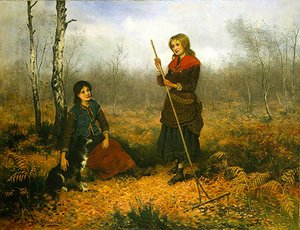 Sběr listí (olej na plátně) od Frederick Gerald Kinnaird