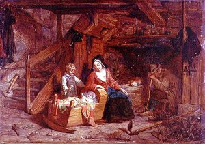 Interiér chaty od Frederick Goodall