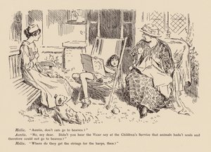 "Teto, copak kočky nechodí do nebe" (litografie) od Frederick Henry Townsend