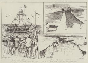 Správný čestný WH Smith otevírá vlnolam South Gare, v Mouth of the Tees, poblíž Middlesbrough od Frederick Henry Townsend