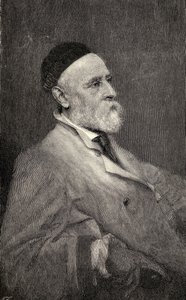 Portrét George Fredericka Wattse, vyrytý T. Johnsonem podle fotografie Hollyera, z 