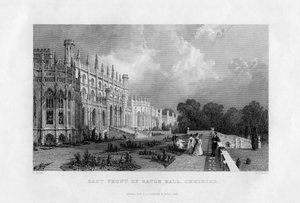 Východní fronta Eaton Hall, Cheshire, 1845