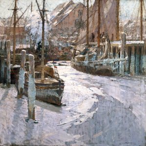 Ice Bound Vessels (olej na plátně) od Frederick John Mulhaupt
