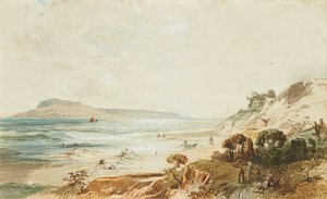 Pohled na hrad Portland a Sandsfoot, Dorset (akvarel)